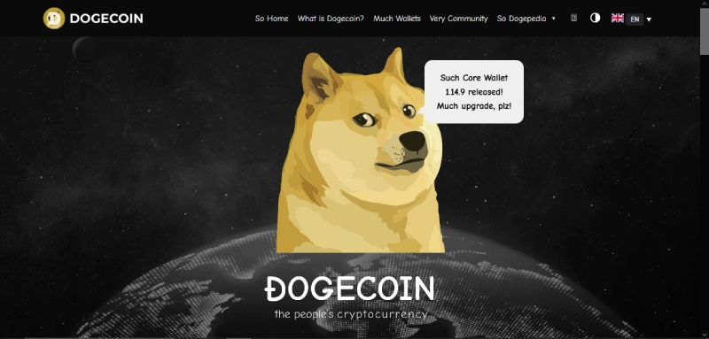 page d'accueil dogecoin