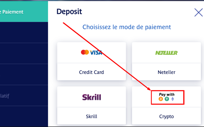 Capture d'écran dépôt Bitcoin Prince Ali étape 2