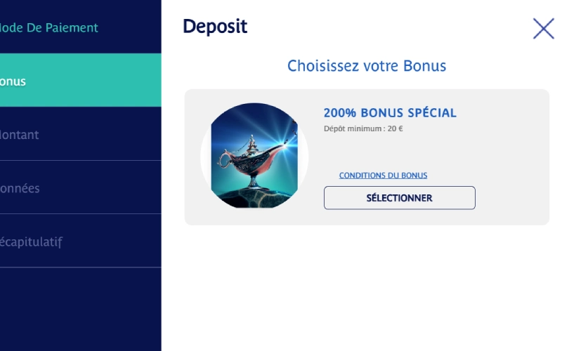 Capture d'écran dépôt Bitcoin Prince Ali étape 3