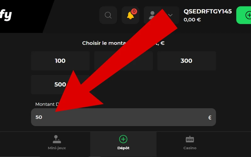 dépôt avec ethereum étape 4