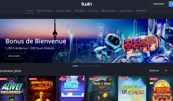 twin casino vous accueille généreusement avec son pack de bienvenue