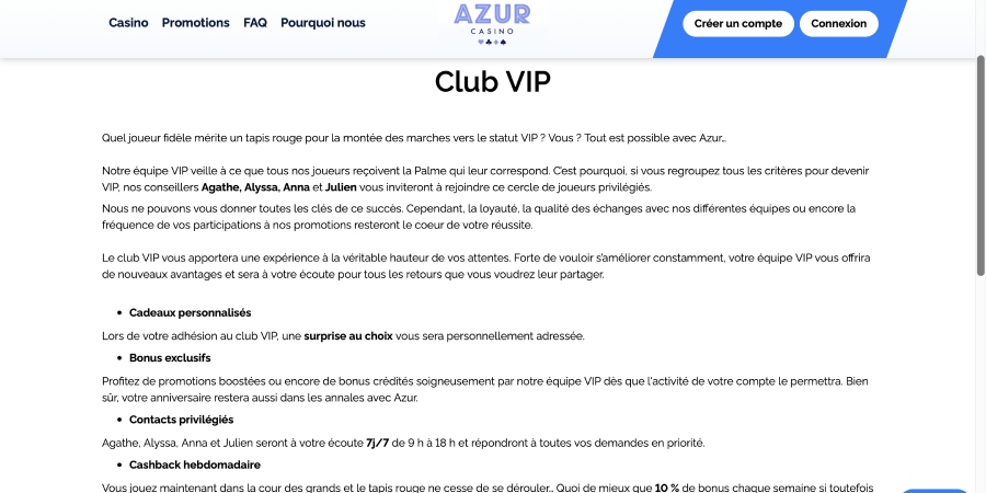 club vip azur casino