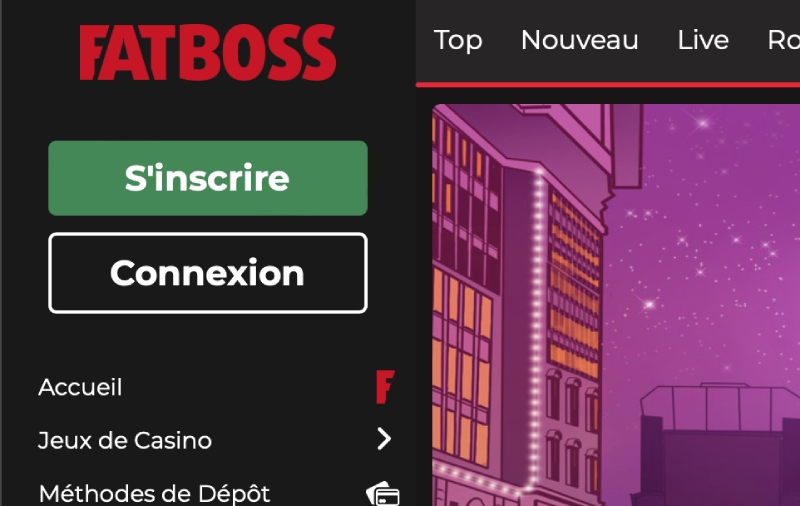cliquez sur s'inscrire fatboss
