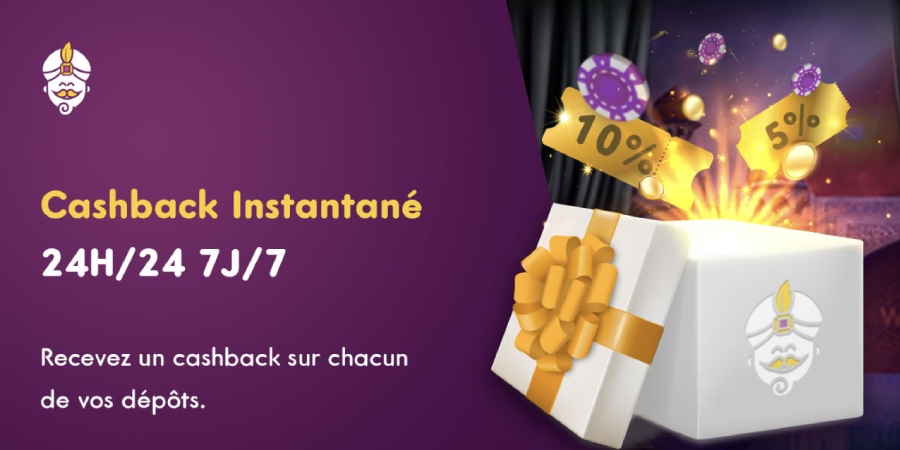 cashback instantané Wild Sultan