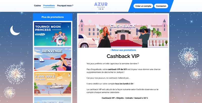 cashback vip azur casino