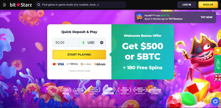 inscription sur bitstarz casino étape 1