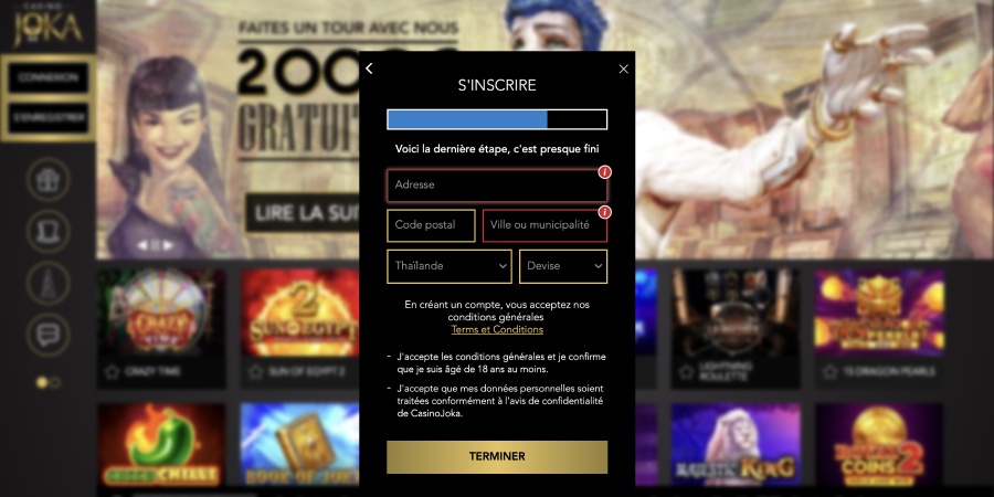 formulaire d'inscription 2 joka casino