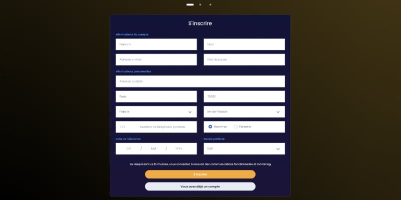 formulaire d'inscription de kingschance casino