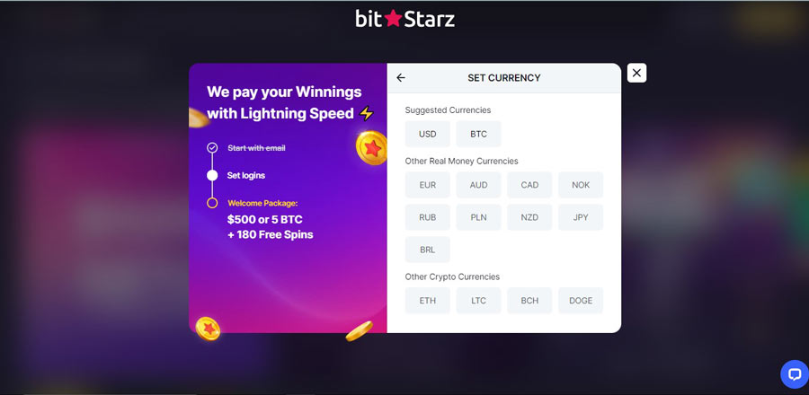 inscription sur bitstarz casino étape 5