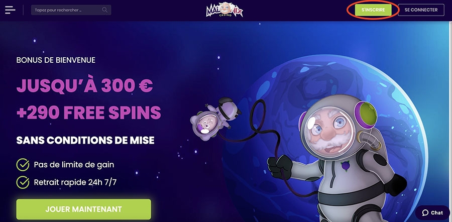 étape 2 inscription madnix casino