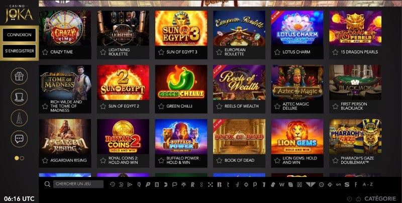 jeux disponibles sur joka casino