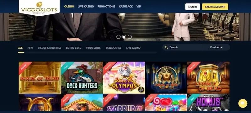 Les jeux offerts sur Viggoslots