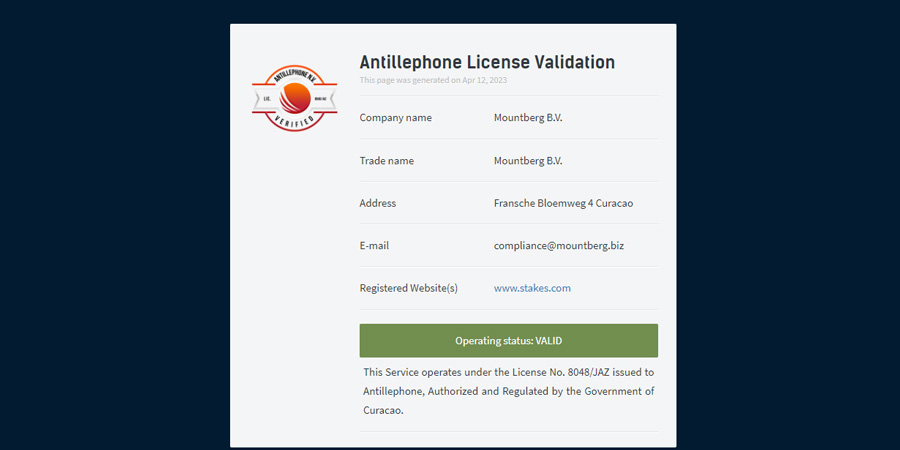 licence curaçao egaming de stakes casino