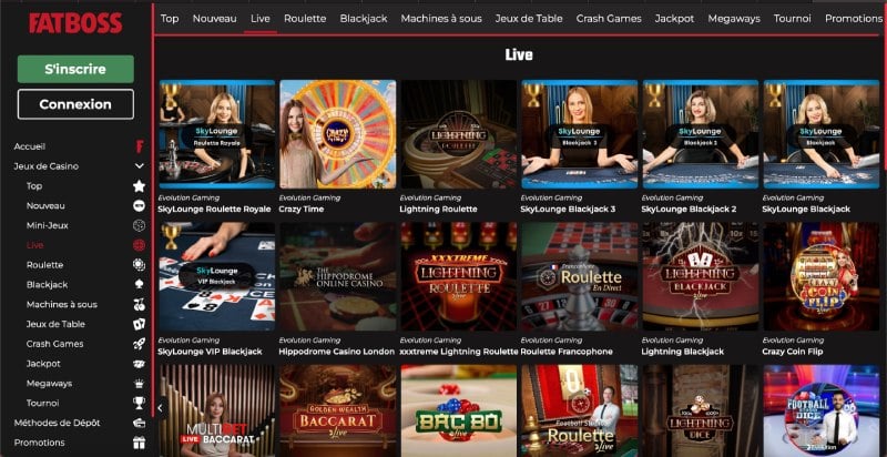 les casinos en direct fat boss