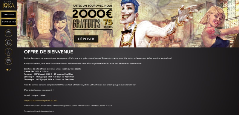 offre de bienvenue joka casino