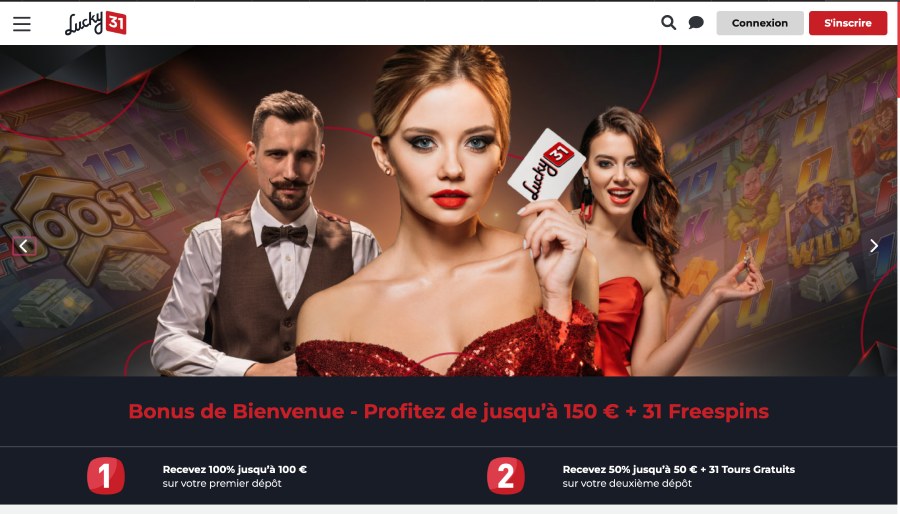 Page d'accueil de Lucky 31
