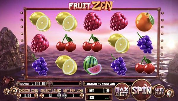 capture decran slot fruit zen