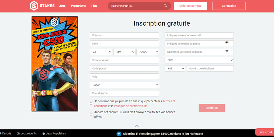 stakes casino inscriptions