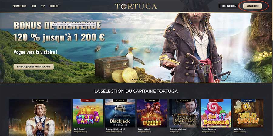 Tortuga processus d'inscription