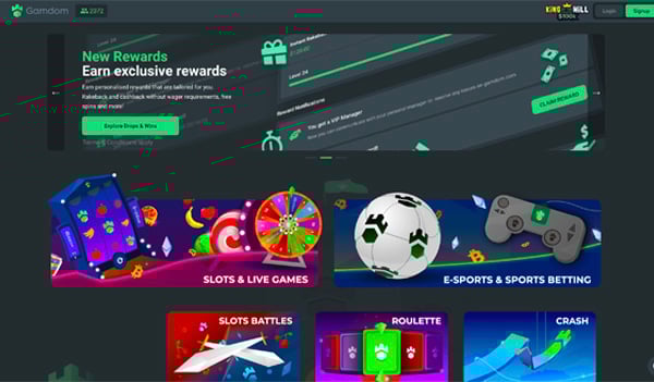 Page d'accueil Gamdomp Casino