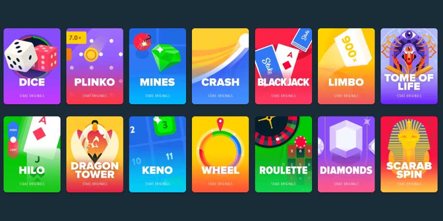 capture decran des mini jeux de stake casino