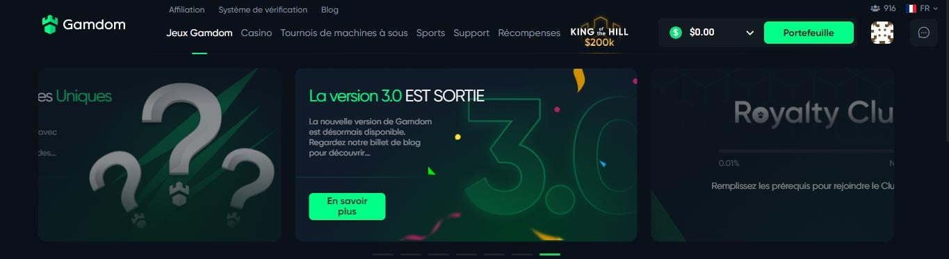 les fonctionnalités sur gamdom