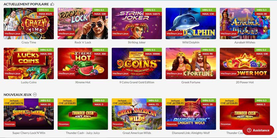 les jeux disponibles sur 7melons casino