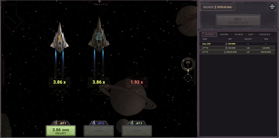 interface mini jeu jetx3