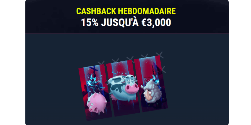 capture d'écran bonus cashback hebdomadaire rabona casino