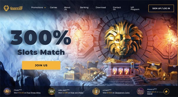 golden lion casino page d'accueil