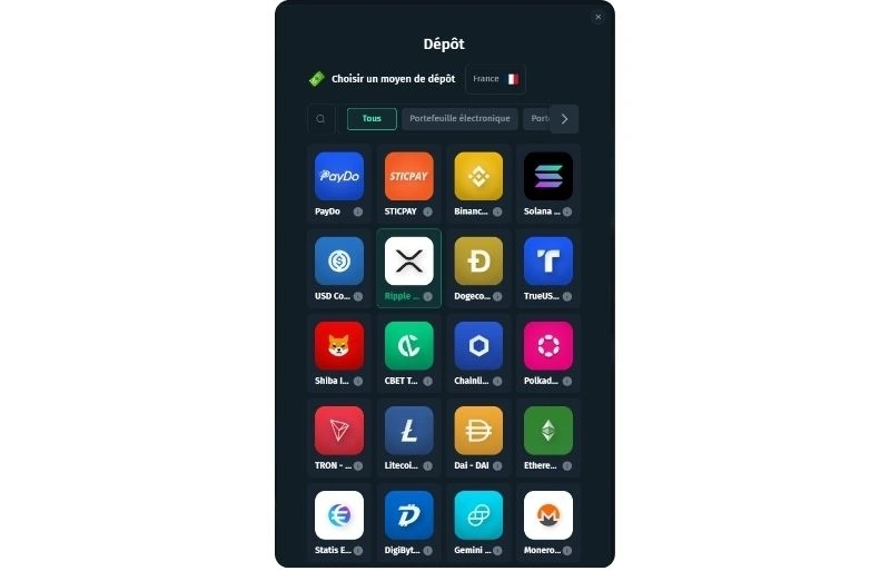 capture decran depot cbet