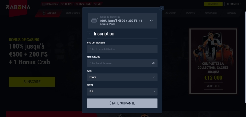 inscription étape 4 rabona