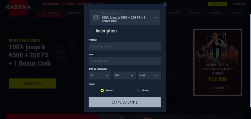 inscription étape 5 rabona