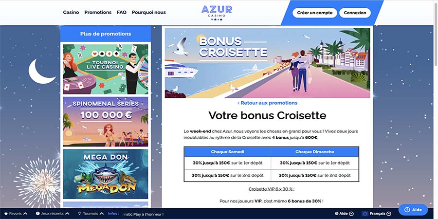 bonus croisette azur casino