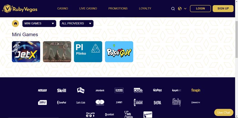 capture decran mini jeux ruby play casino