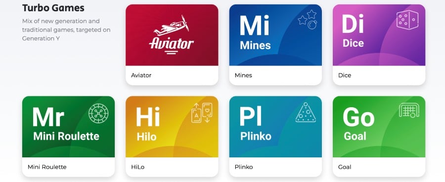 Capture d'écran accueil Spribe