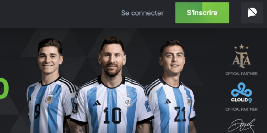 Capture d'écran bouton inscription BC Game