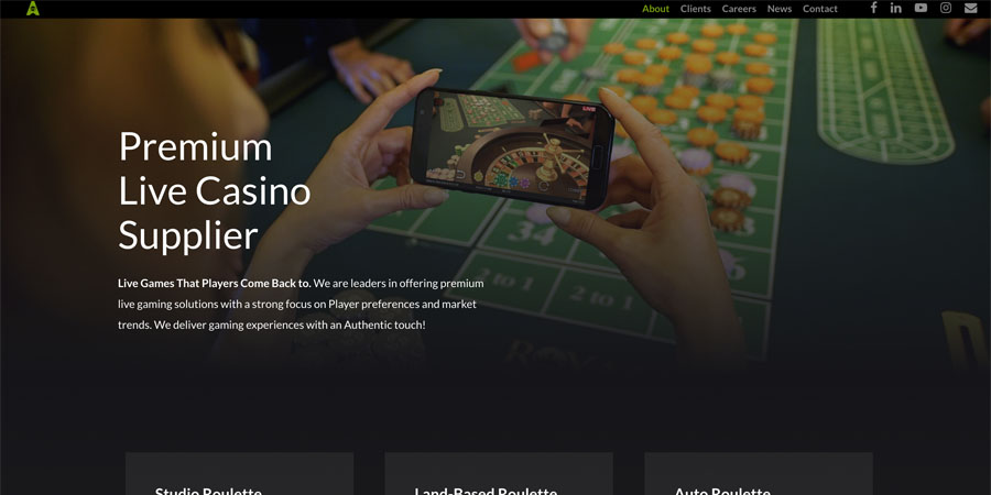 page d'accueil Authentic Gaming