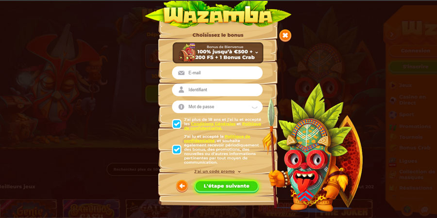 1er formulaire wazamba