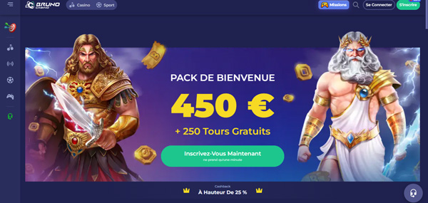 toucher jusqu’à 450 € de bonus bruno casino