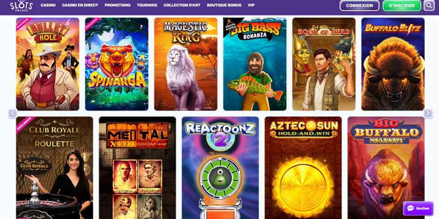 retrouvez presque toutes les variétés de machines à sous sur slots palace