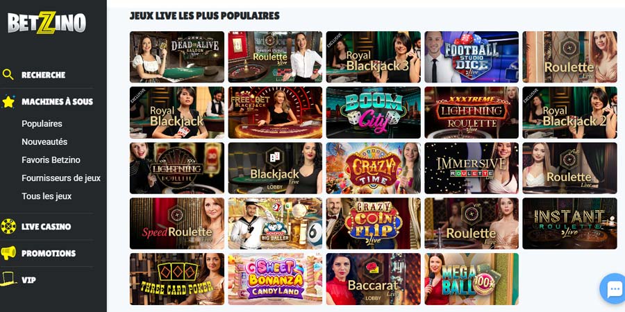 betzino casino dispose de jeux live inspirés d'émissions populaires