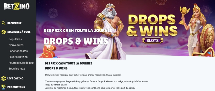 drops & wins sur betzino