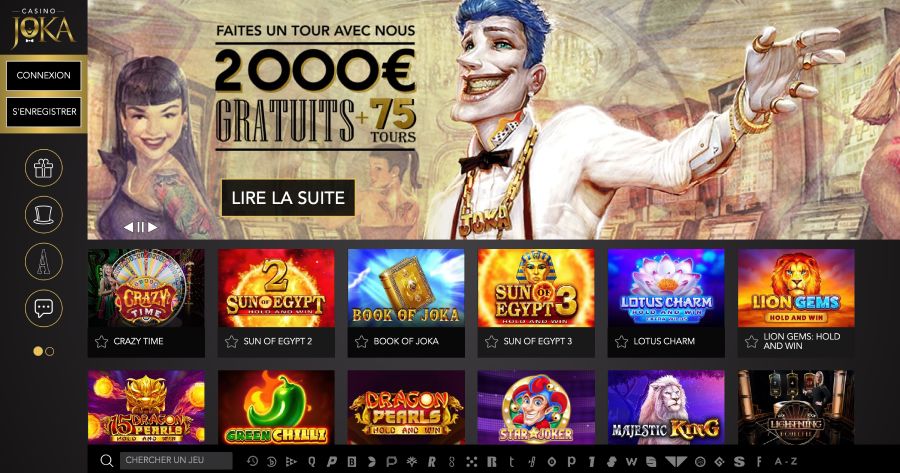 inscription sur joka casino la page d'accueil