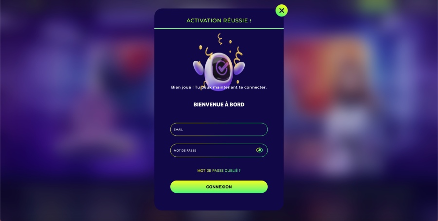 activation réussie space fortuna casino