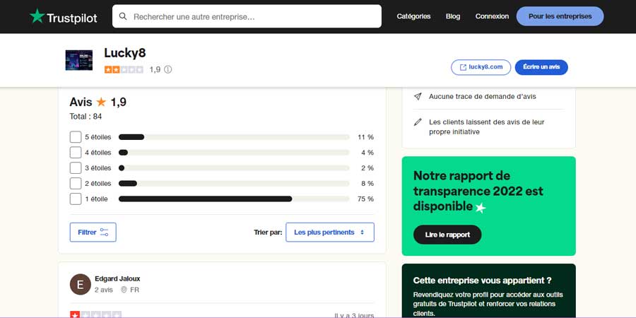 Lucky8 Casino Les avis des joueurs