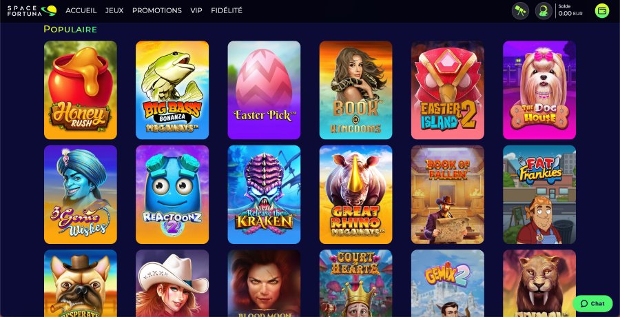 machines à sous space fortuna