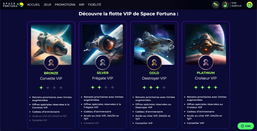 programme vip space fortuna