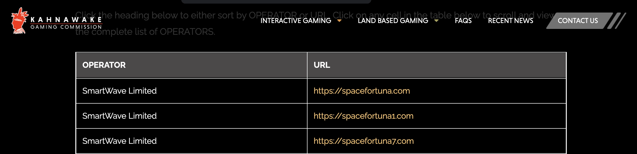 mentions légales space fortuna casino
