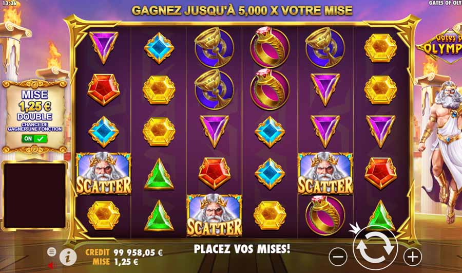 capture decran gates of olympus mise